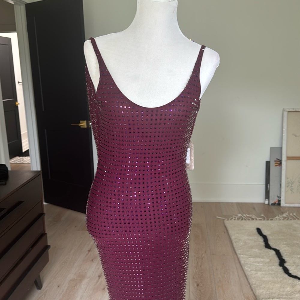 Meshki Maxi Dress - Burgundy Printed